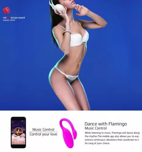 Vibrationsei Flamingo mit Fernbedienung 7.2 x 3 cm – 8/17