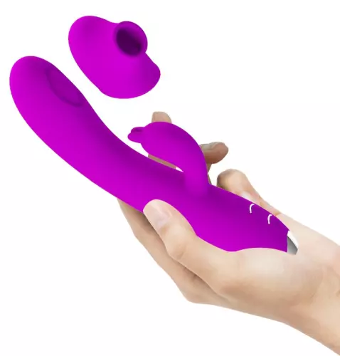 Rabbit mit Saugfunktion Regina Pretty Love 12 x 3.5 cm Violett – 3/8