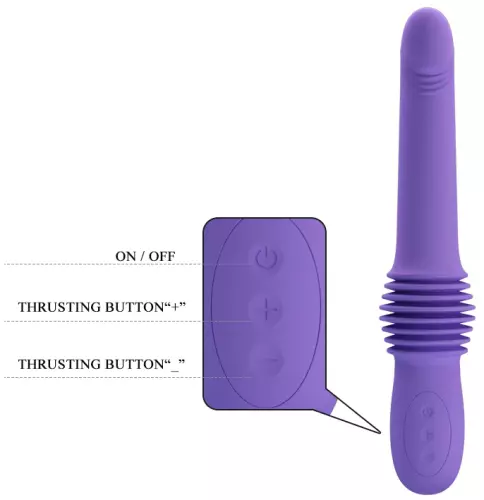 Dildo mit Stoßfunktion Pazuzu 15 x 3,5 cm Violett – 7/9