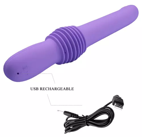 Dildo mit Stoßfunktion Pazuzu 15 x 3,5 cm Violett – 8/9