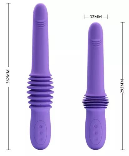 Dildo mit Stoßfunktion Pazuzu 15 x 3,5 cm Violett – 9/9