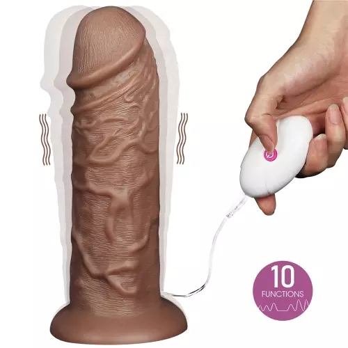 Vibrating Chubby Dildo 23 x 6.5 cm Brown – 1/18