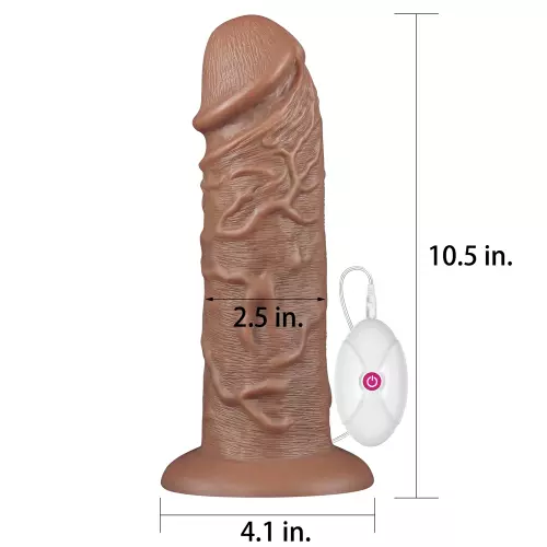 Vibrating Chubby Dildo 23 x 6.5 cm Brown – 10/18