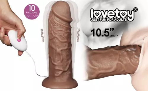 Vibrating Chubby Dildo 23 x 6.5 cm Brown – 13/18