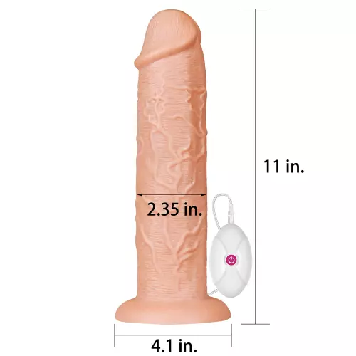 Vibrating Long Dildo 25 x 6 cm – 14/18