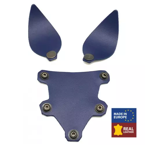 PUPPY SET OHREN UND ZUNGE AUS LEDER BLAU – 1/3