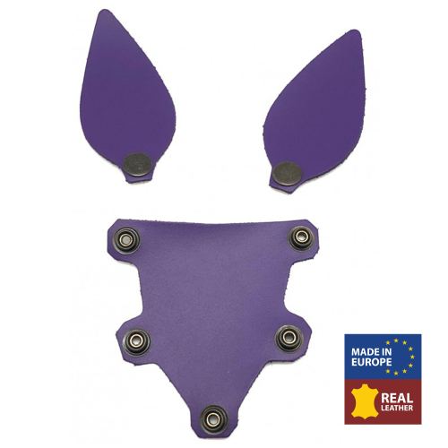 PUPPY SET EARS AND TONGUE IN VIOLET LEATHER