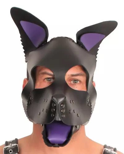 PUPPY SET OHREN UND ZUNGE AUS LEDER VIOLETT – 4/5
