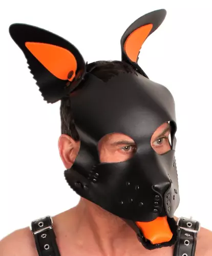 PUPPY SET OHREN UND ZUNGE AUS LEDER ORANGE – 5/5