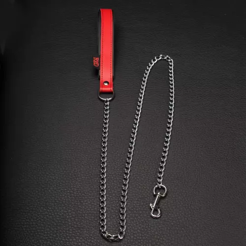 Leine mit Ledergriff 1m Rot – 4/5