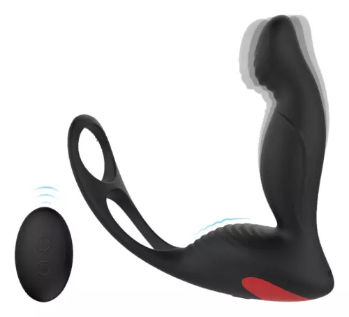 Plug mit Cockring Langer P-Spot 10 x 3 cm – 1/3