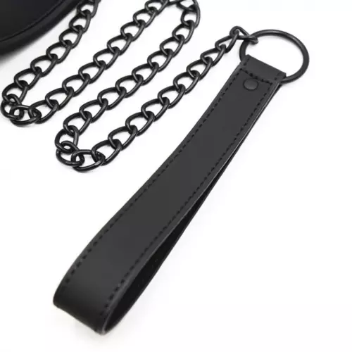 Unterwerfungs-Halsband mit Leine Schwarz – 6/7