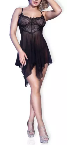 Babydoll SAVERIA - Schwarz – 3/4