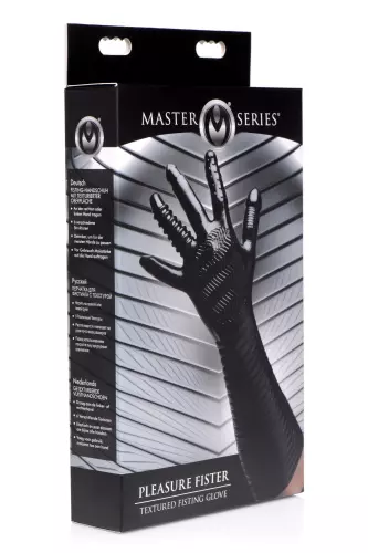 Langer strukturierter Handschuh Pleasure Fister Schwarz – 2/19