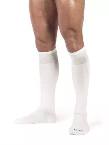 Oberschenkelhohe Socken Foot Socks Weiß – 1/4
