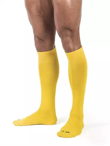 Oberschenkelhohe Socken Foot Socks Gelb – 1/4