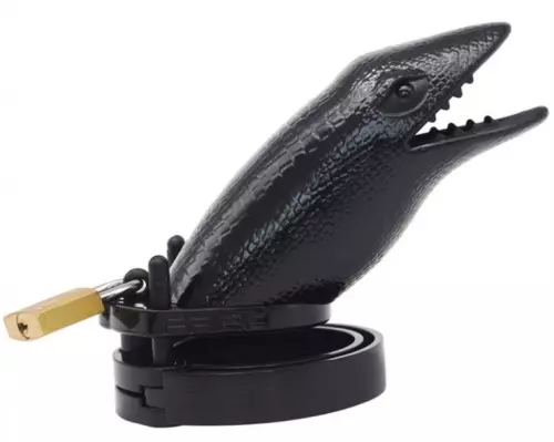 Keuschheitskäfig Crocodile 10 x 3.5cm Schwarz – 1/3