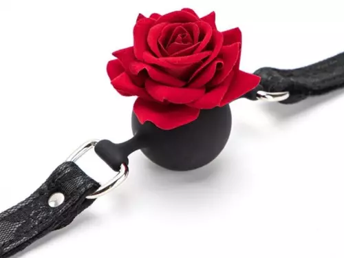 Knebel mit Kugel Rose Bud Gag Schwarz – 3/3
