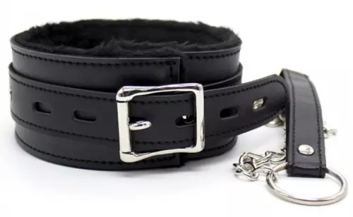 Halsband Leine FUR Schwarz – 3/4