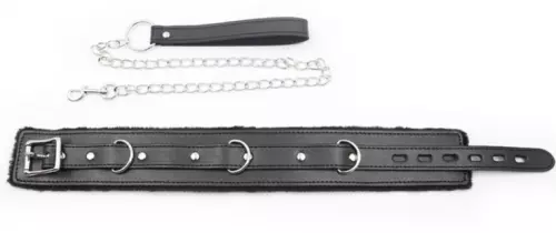 Halsband Leine FUR Schwarz – 4/4