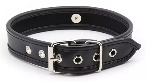 O Ring Halsband Kunstleder Schwarz – 2/3