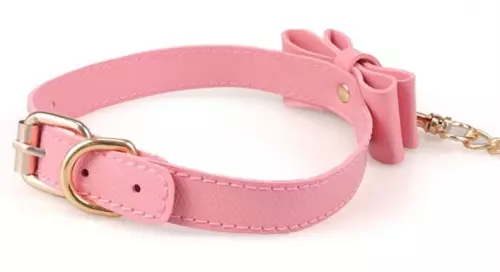 Halsband Leine Bow Rosa – 4/5