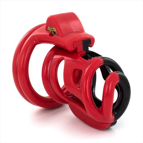 Keuschheitskäfig Cock Cuff 7,5 x 3 cm Rot-Schwarz