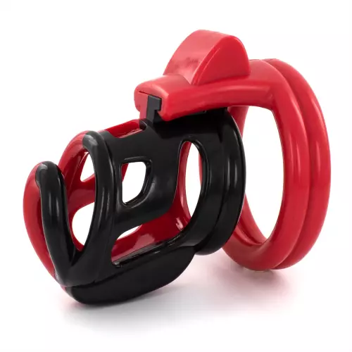 Keuschheitskäfig Cock Cuff 7,5 x 3 cm Rot-Schwarz – 2/6