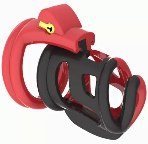 Keuschheitskäfig Cock Cuff 7,5 x 3 cm Rot-Schwarz – 3/6