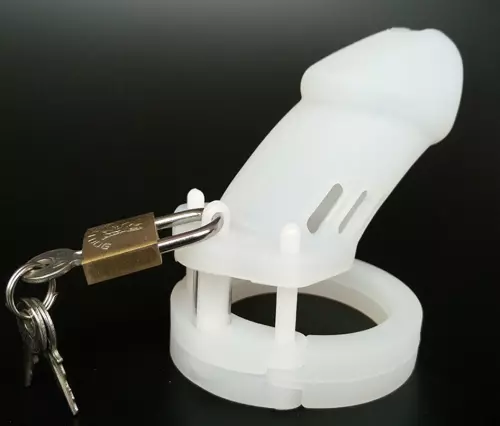 Keuschheitskäfig Silikon Bran 9 x 3cm Weiß – 2/6