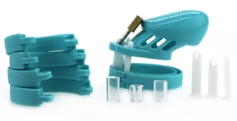 Keuschheitskäfig Silikon 7 x 3,3 cm Blau – 6/6