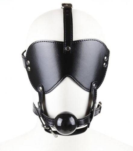Maske mit Kugel-Knebel Glitter Schwarz