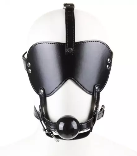 Maske mit Kugel-Knebel Glitter Schwarz – 1/3