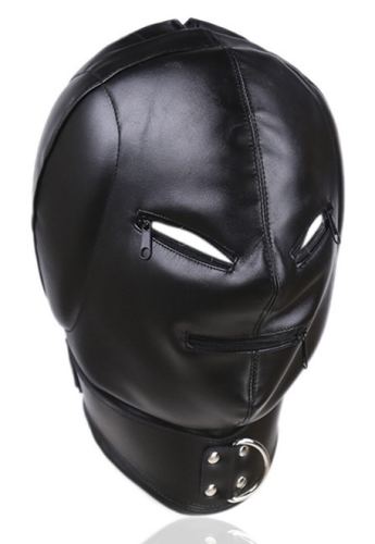 Maske Thicker Ear Kunstleder Schwarz