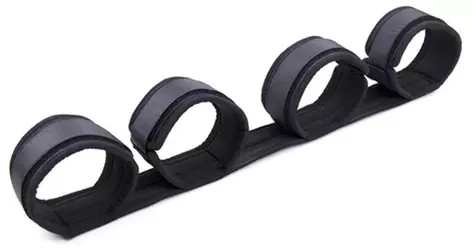 Spreader-Stange mit Handschellen Nylon Schwarz – 1/5