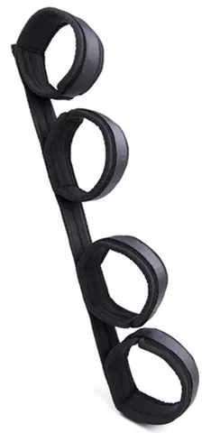 Spreader-Stange mit Handschellen Nylon Schwarz – 2/5
