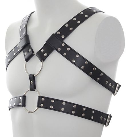 Harness Double Belt Kunstleder Schwarz