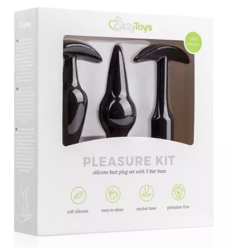 Kit aus 3 Plugs Pleasure Schwarz – 2/12