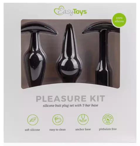 Kit aus 3 Plugs Pleasure Schwarz – 10/12