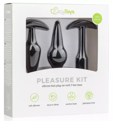 Kit aus 3 Plugs Pleasure Schwarz – 11/12