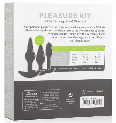 Kit aus 3 Plugs Pleasure Schwarz – 12/12