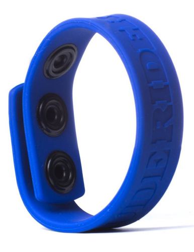 Silicone Cockring 3 Snaps Blue