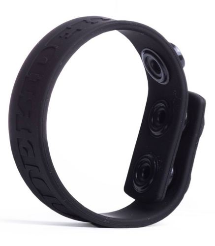 Cock Ring Silikon 3 Druckknöpfe Schwarz
