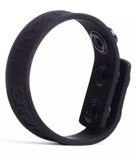 Cock Ring Silikon 3 Druckknöpfe Schwarz – 1/2