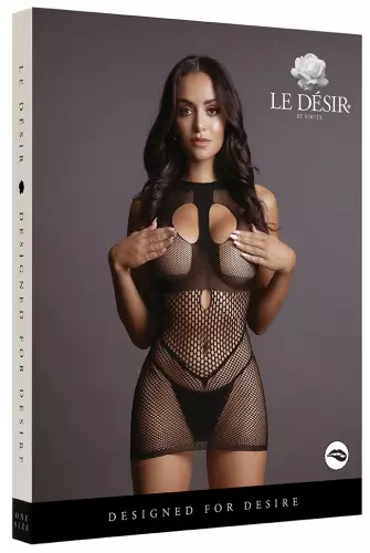 Sexy Kleid Duo Net Open Cup Schwarz – 3/4