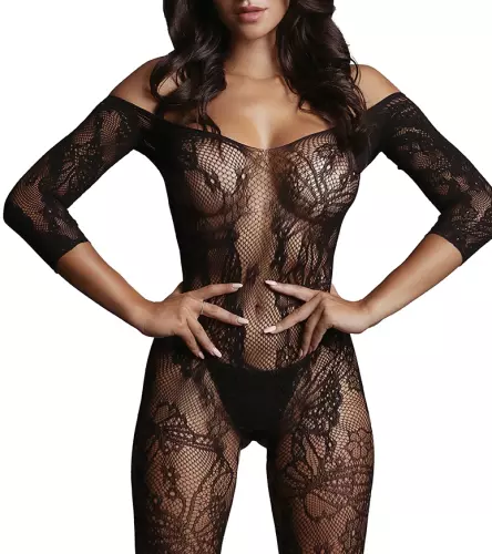 Combi sexy Lace Sleeved Schwarz – 5/6
