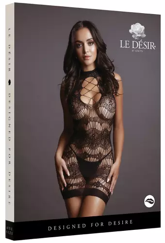 Robe sexy Criss Cross Neck Schwarz – 3/4