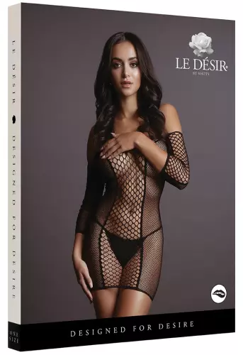 Robe sexy Duo Net Sleeved Schwarz – 3/4