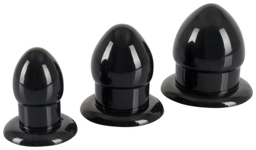 Set mit 3 Mini Fat Plugs Schwarz