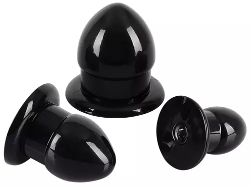 Set mit 3 Mini Fat Plugs Schwarz – 3/4